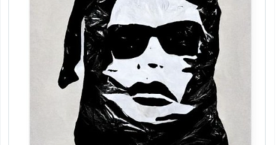 screenshot of Robness' artificial trashbag self portrait on cover of objkt.com